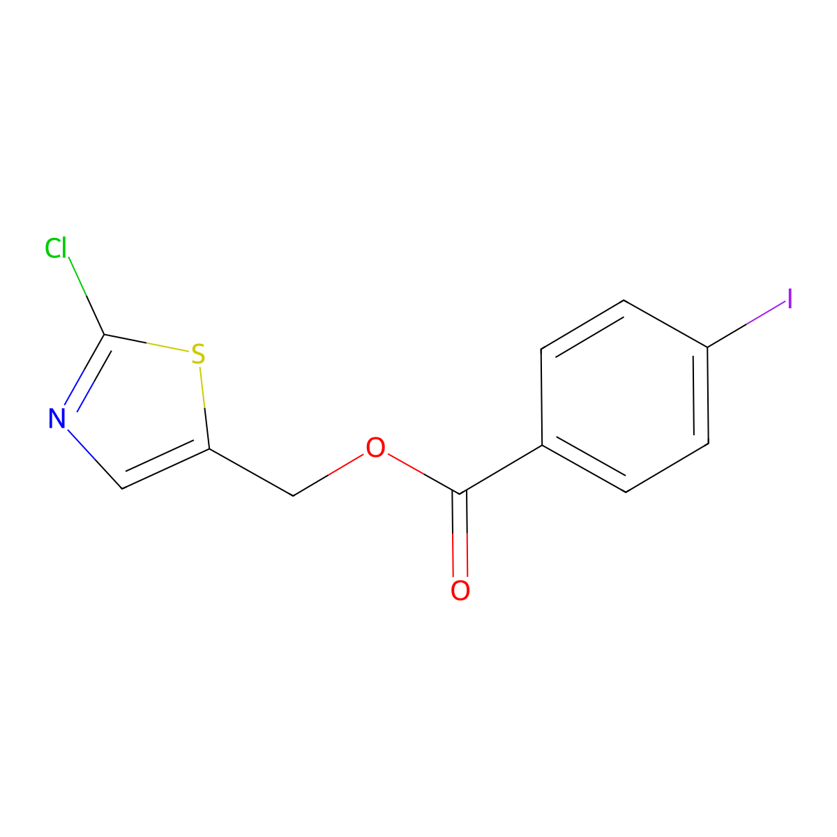 (2-Chloro-1,3-thiazol-5-yl)methyl 4-iodobenzenecarboxylate molecular structure, CAS 341967-68-8
