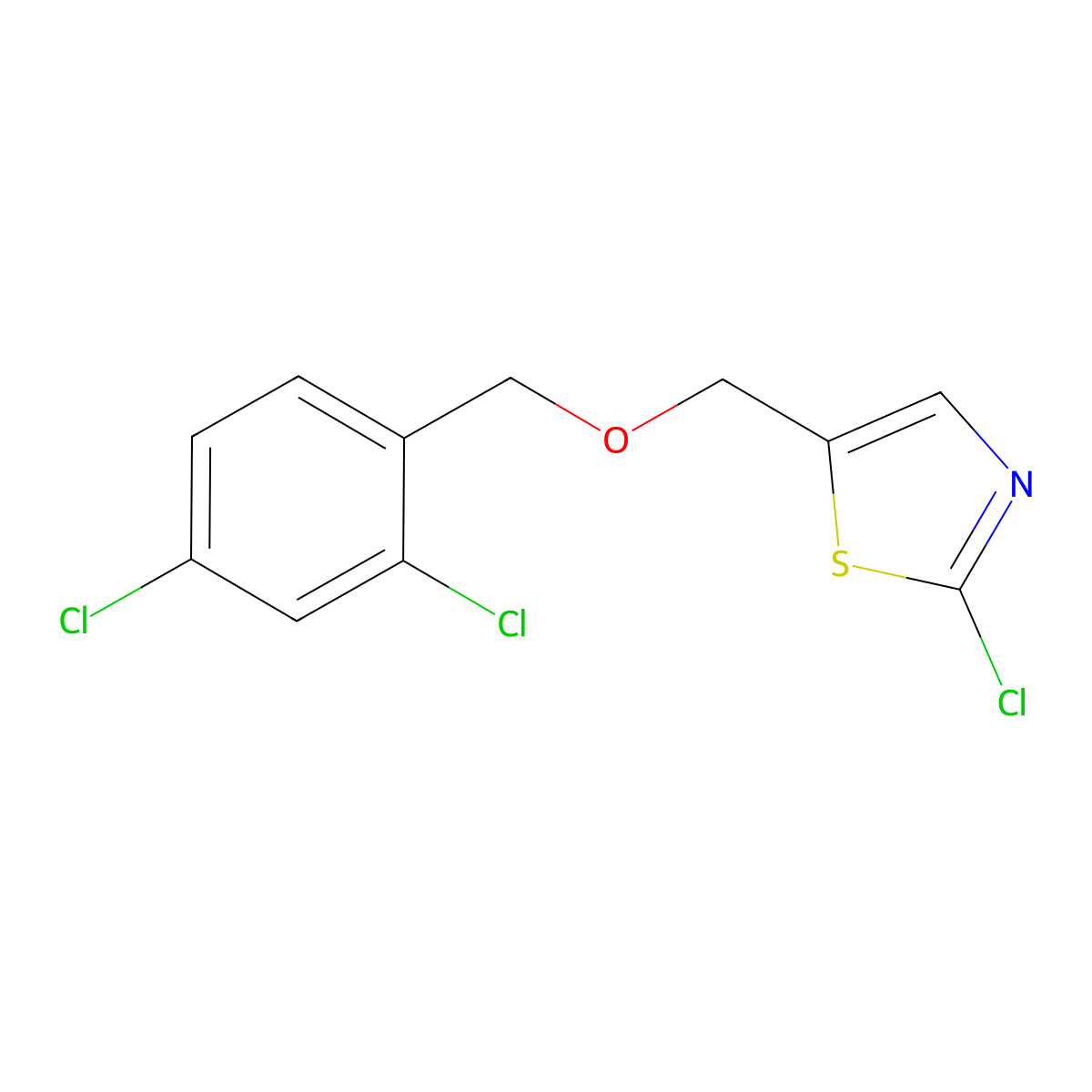 2-Chloro-5-{[(2,4-dichlorobenzyl)oxy]methyl}-1,3-thiazole molecular structure, CAS 341967-69-9