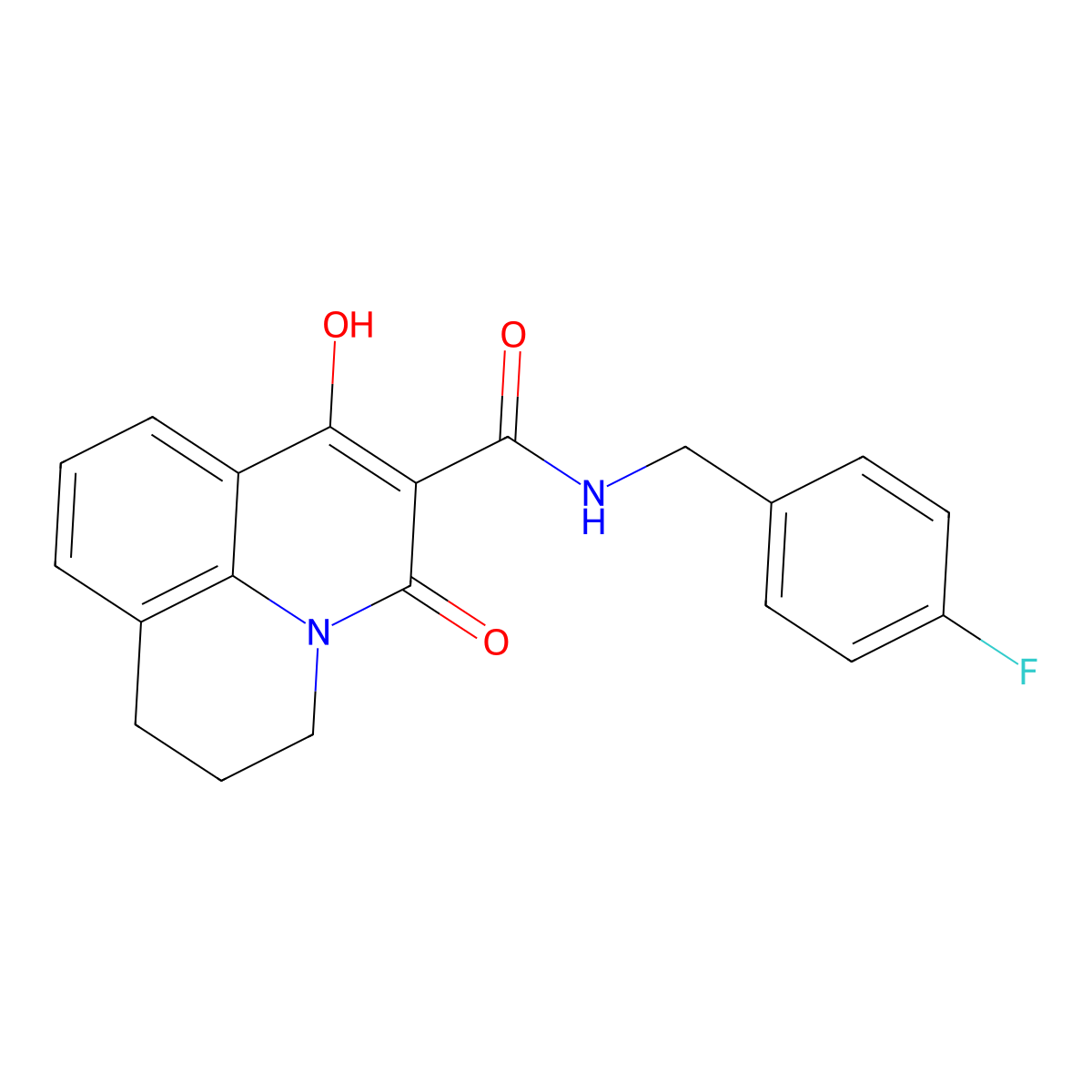 N-(4-fluorobenzyl)-7-hydroxy-5-oxo-2,3-dihydro-1H,5H-pyrido[3,2,1-ij]quinoline-6-carboxamide molecular structure, CAS 341967-77-9