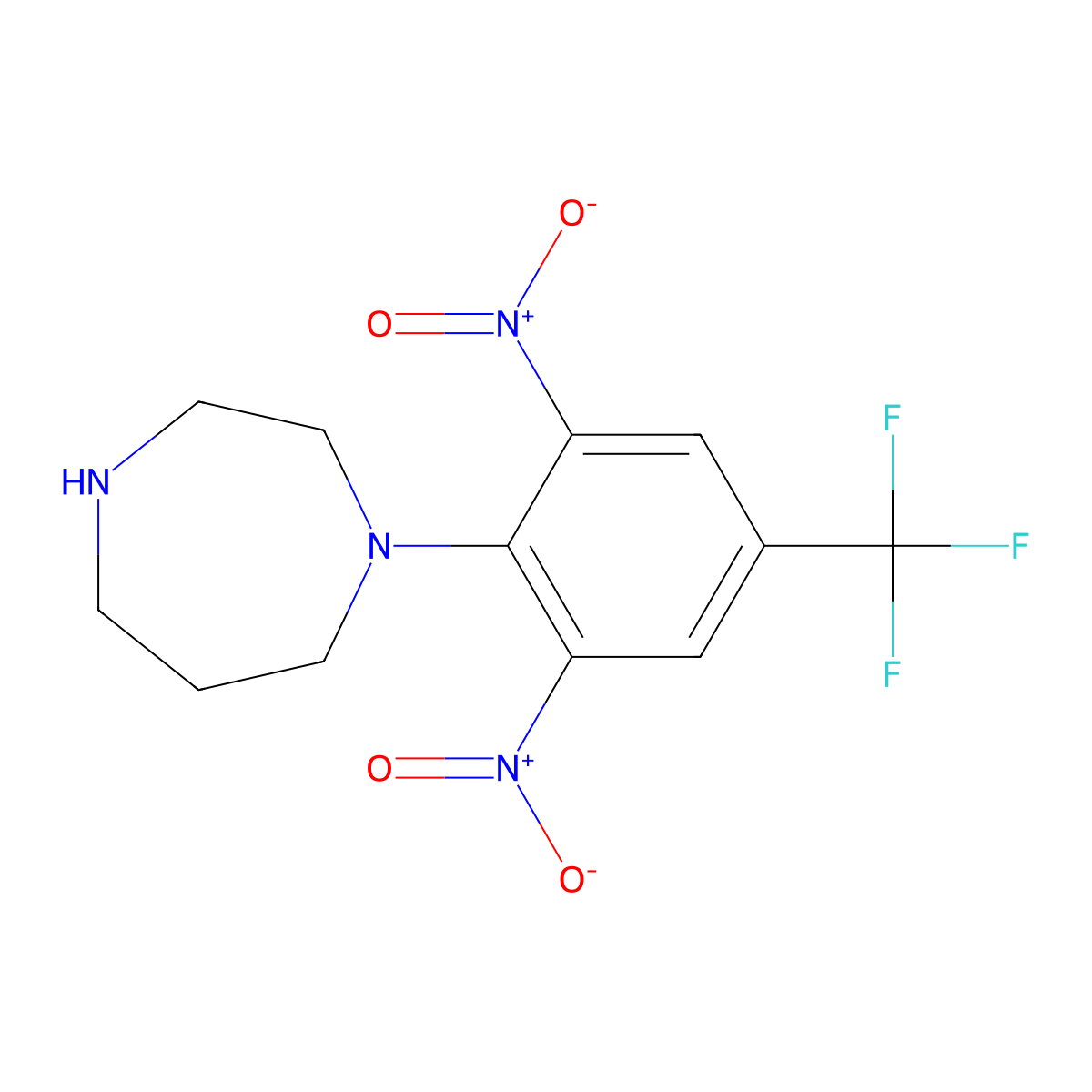 1-[2,6-Dinitro-4-(trifluoromethyl)phenyl]-1,4-diazepane molecular structure, CAS 341967-79-1