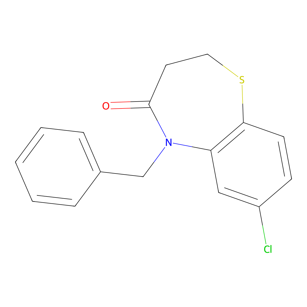 5-benzyl-7-chloro-2,3-dihydro-1,5-benzothiazepin-4(5H)-one molecular structure, CAS 341967-90-6