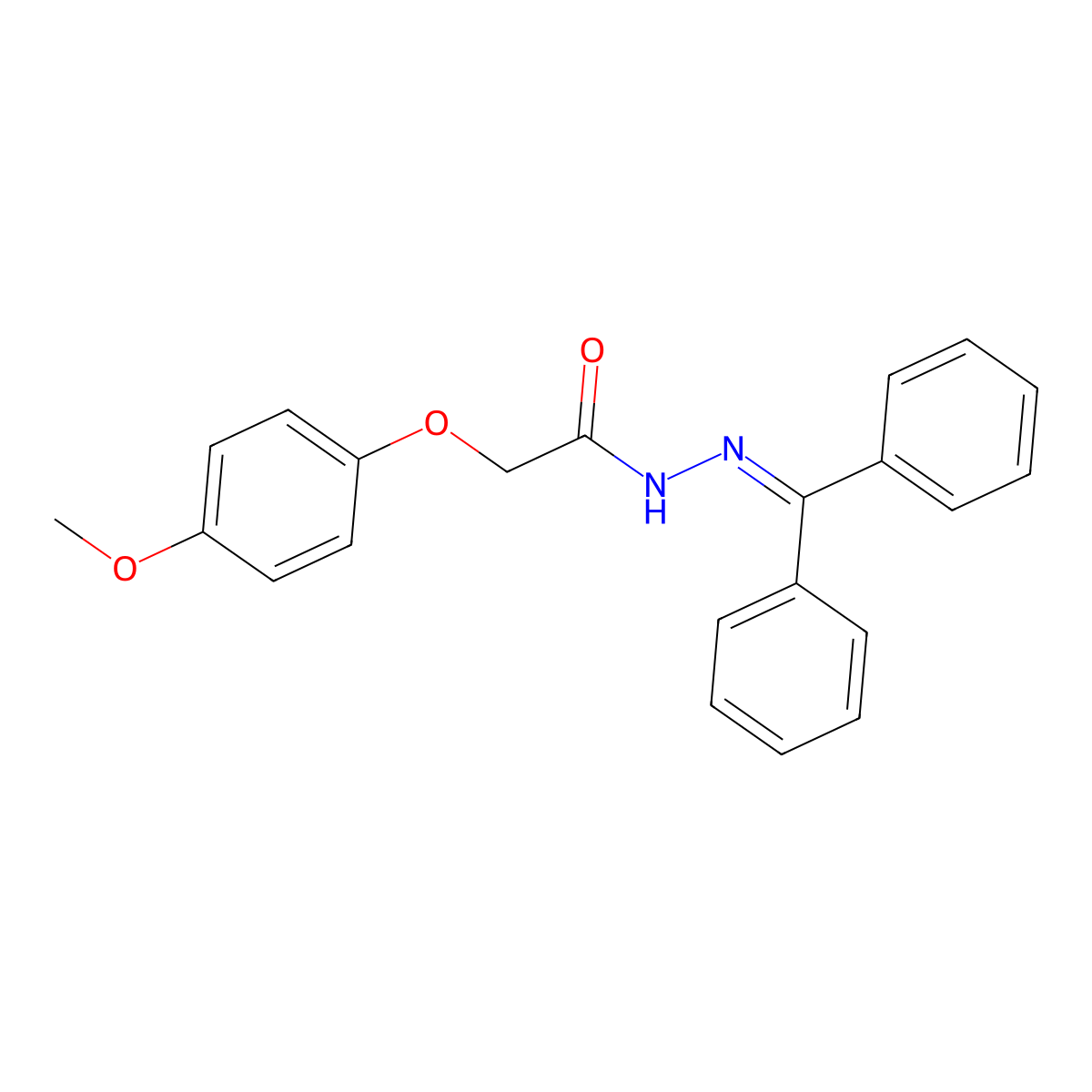 N'-(diphenylmethylene)-2-(4-methoxyphenoxy)acetohydrazide molecular structure, CAS 341967-96-2