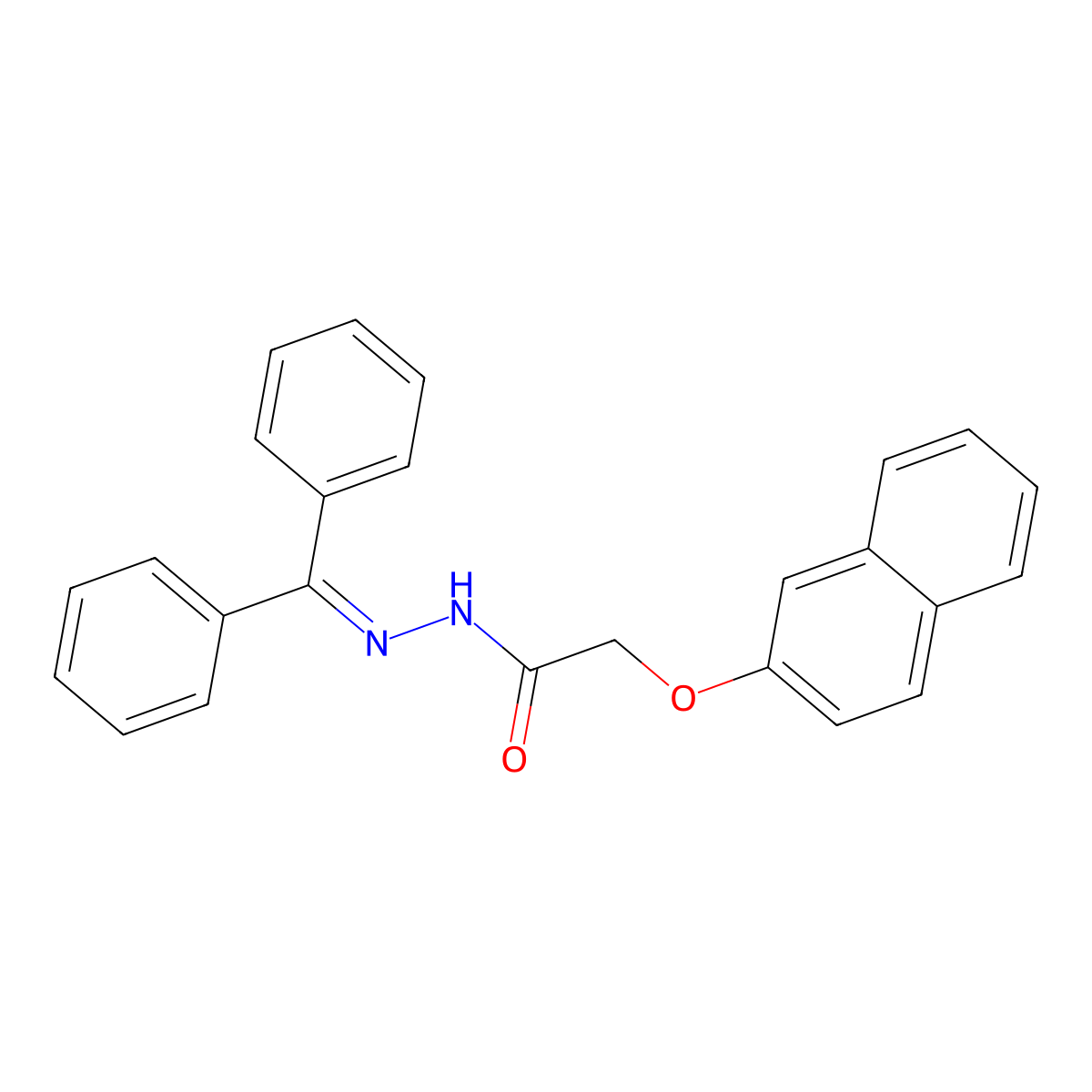 N'-(diphenylmethylene)-2-(2-naphthyloxy)acetohydrazide molecular structure, CAS 341967-98-4