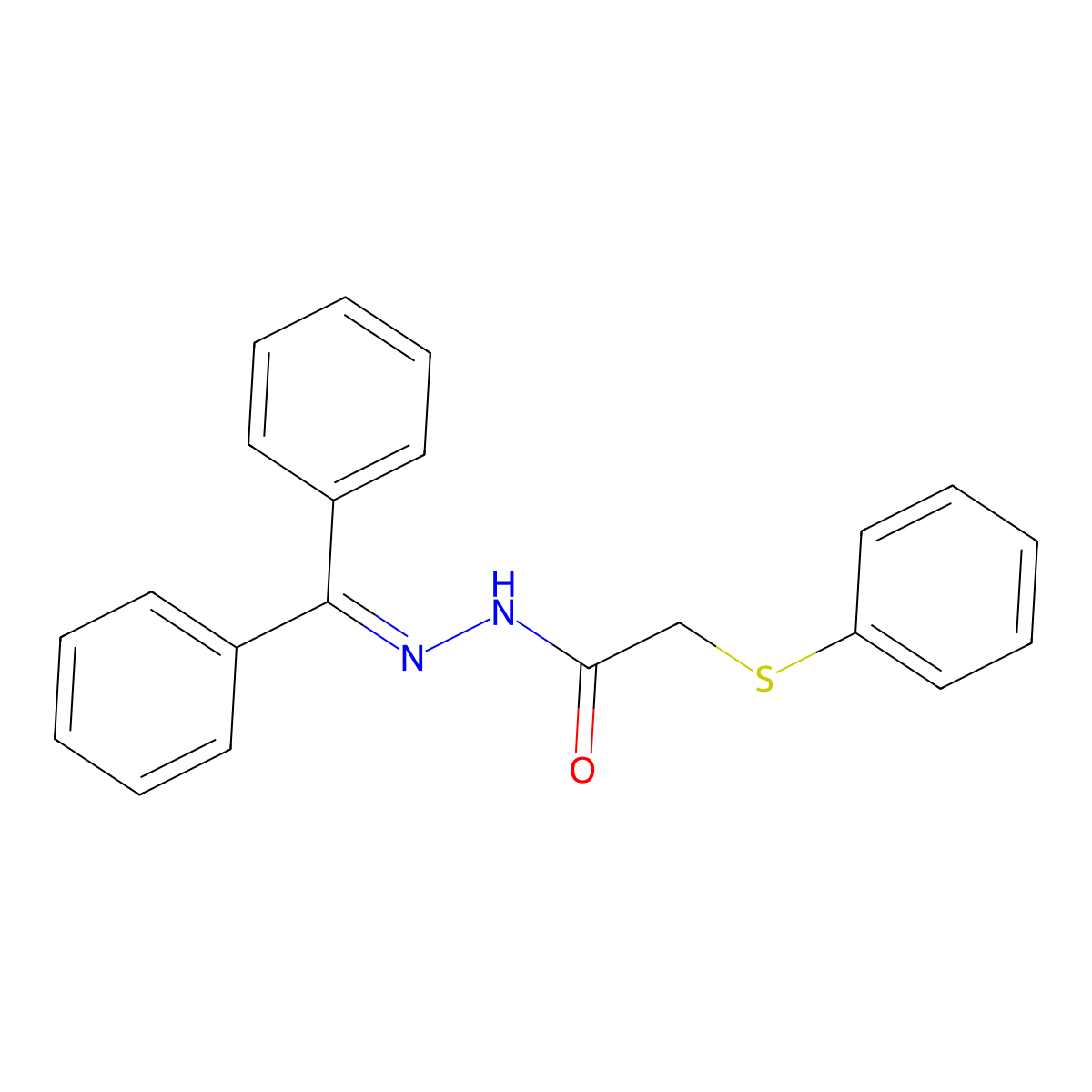 N'-(diphenylmethylene)-2-(phenylsulfanyl)acetohydrazide molecular structure, CAS 341967-99-5