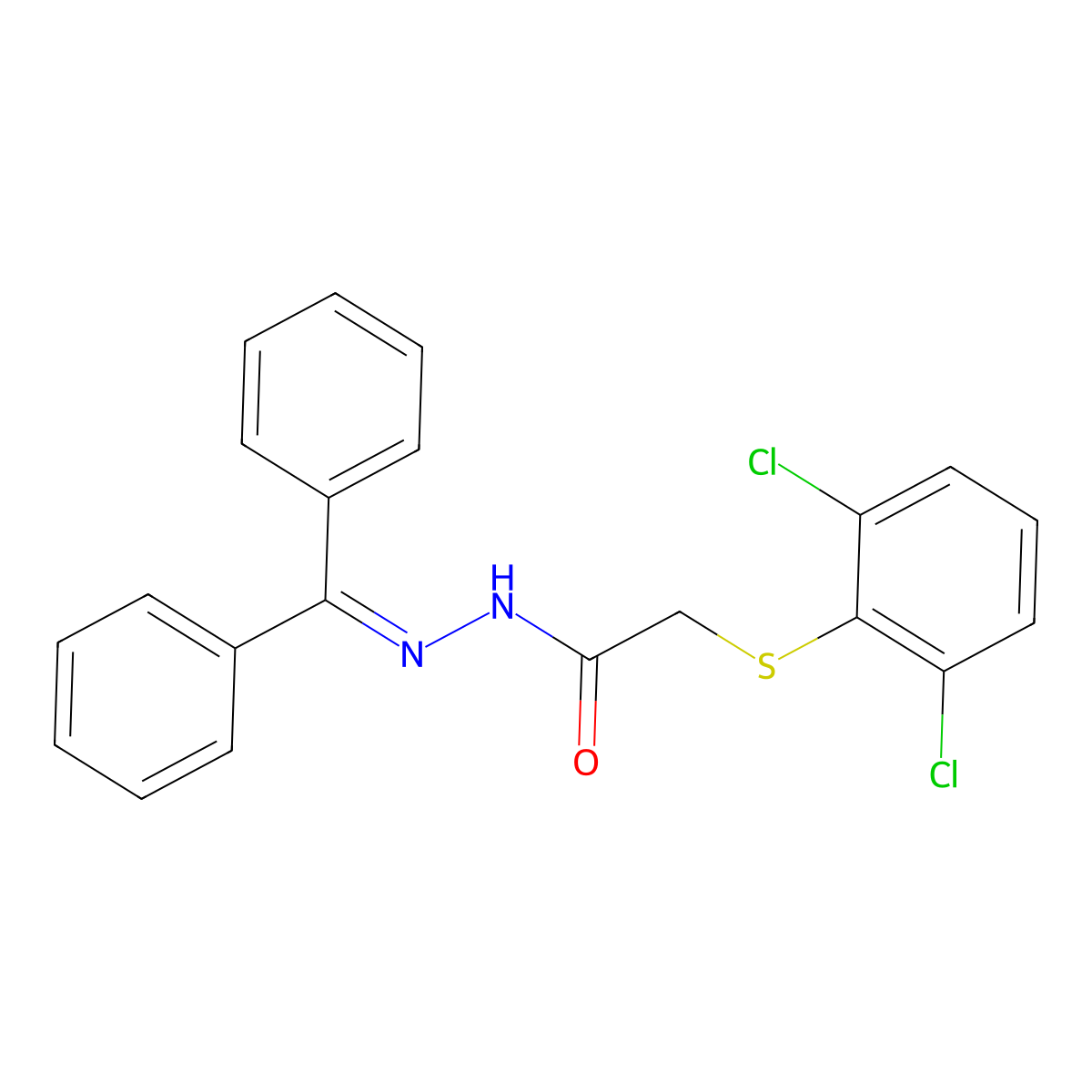 2-[(2,6-dichlorophenyl)sulfanyl]-N'-(diphenylmethylene)acetohydrazide molecular structure, CAS 341968-01-2