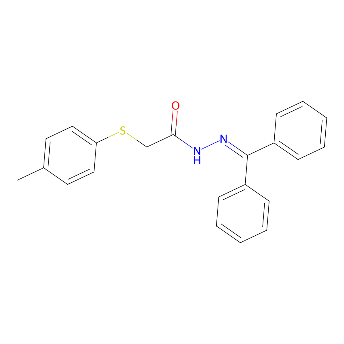 N'-(diphenylmethylene)-2-[(4-methylphenyl)sulfanyl]acetohydrazide molecular structure, CAS 341968-02-3