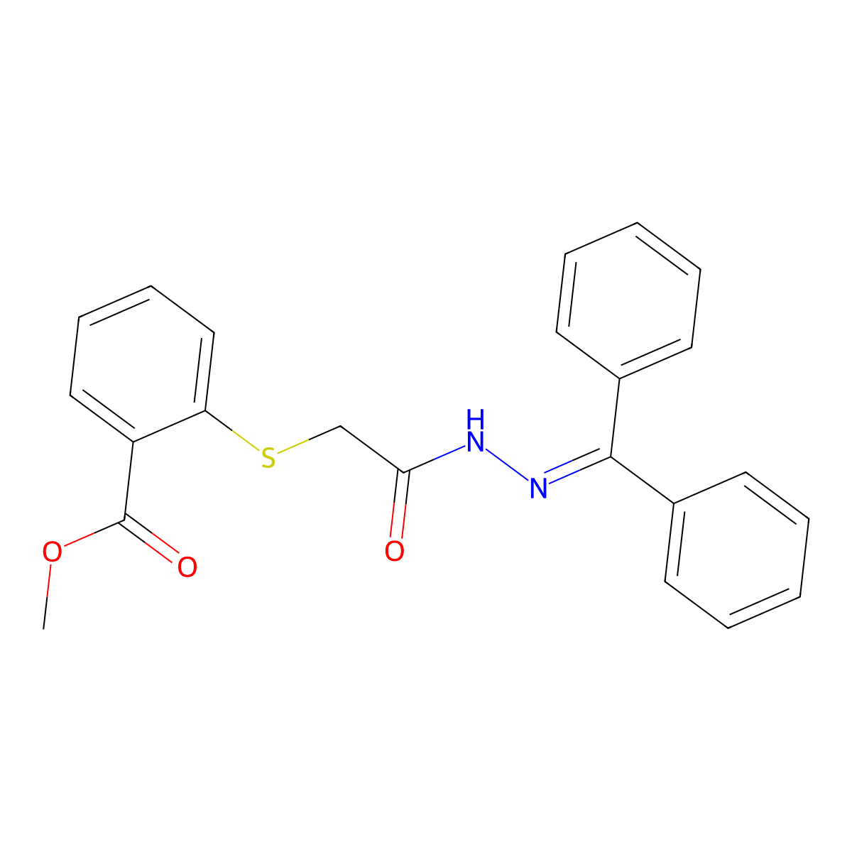 Methyl 2-({2-[2-(diphenylmethylene)hydrazino]-2-oxoethyl}sulfanyl)benzenecarboxylate molecular structure, CAS 341968-04-5