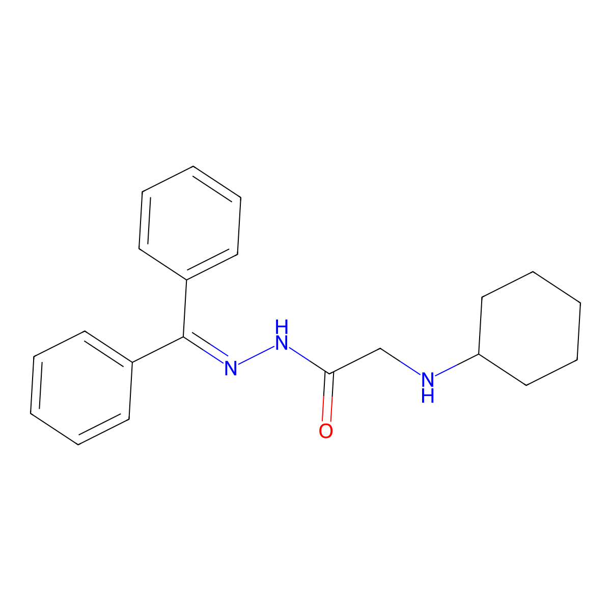 2-(cyclohexylamino)-N'-(diphenylmethylene)acetohydrazide molecular structure, CAS 341968-07-8