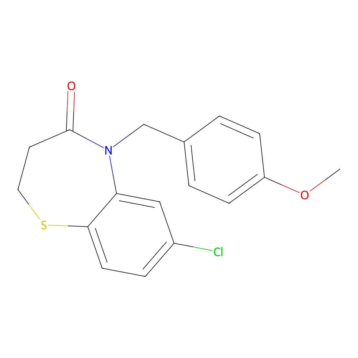 7-chloro-5-(4-methoxybenzyl)-2,3-dihydro-1,5-benzothiazepin-4(5H)-one molecular structure, CAS 341968-12-5