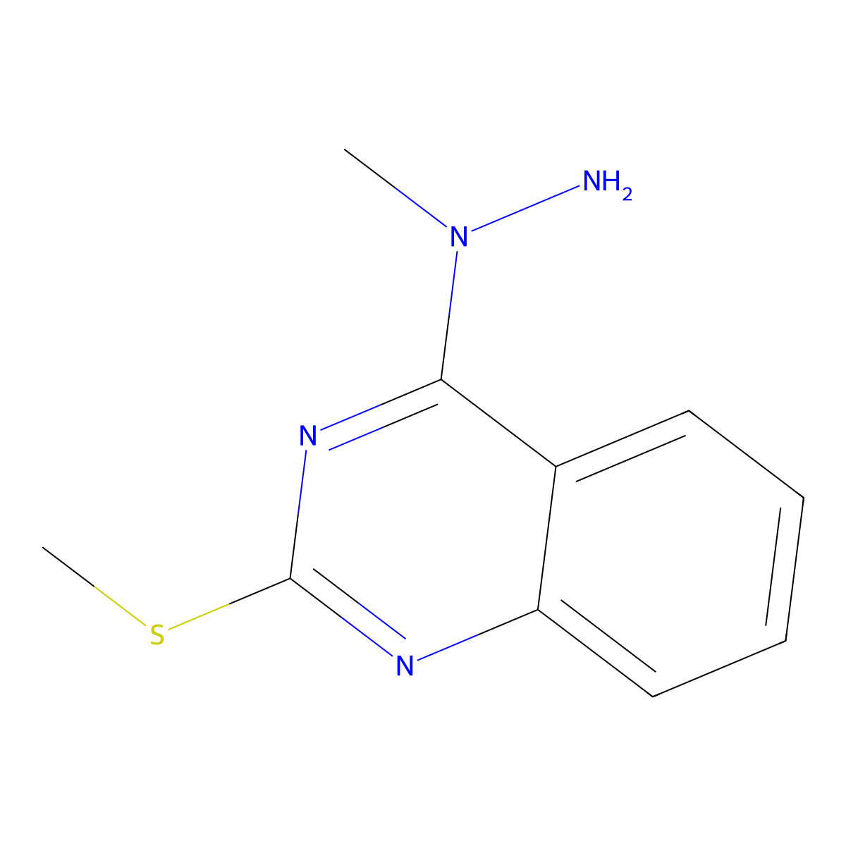 4-(1-Methylhydrazino)-2-(methylsulfanyl)quinazoline molecular structure, CAS 341968-17-0