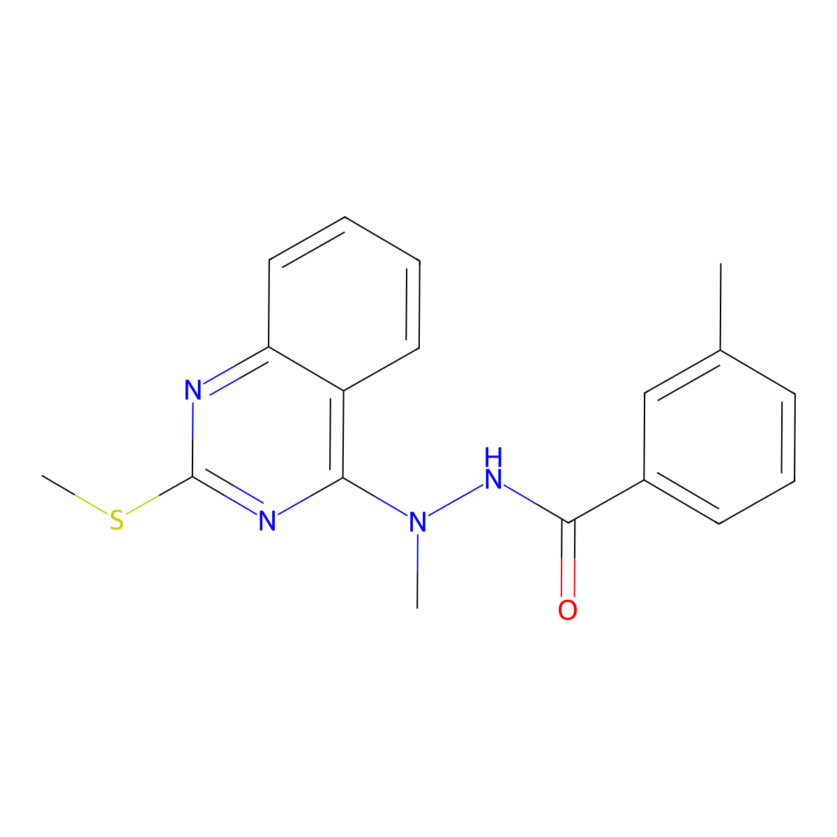 N',3-dimethyl-N'-[2-(methylsulfanyl)-4-quinazolinyl]benzenecarbohydrazide molecular structure, CAS 341968-22-7