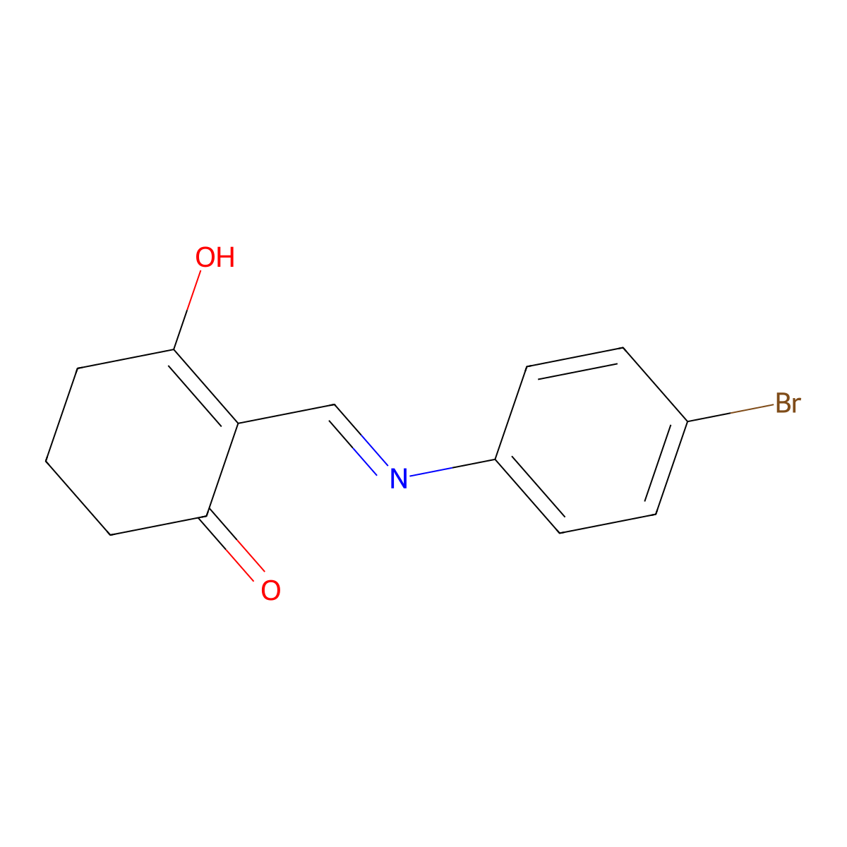 2-[(4-Bromoanilino)methylene]-1,3-cyclohexanedione molecular structure, CAS 341968-26-1