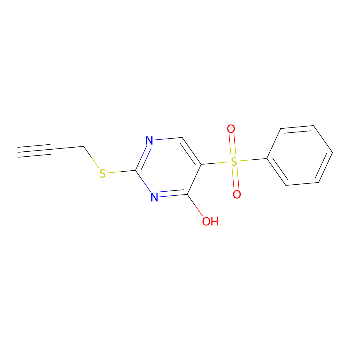 5-(Phenylsulfonyl)-2-(2-propynylsulfanyl)-4-pyrimidinol molecular structure, CAS 341968-29-4