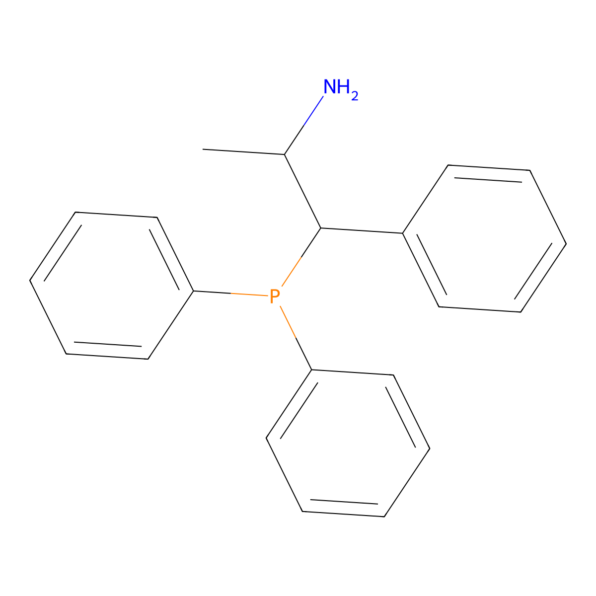 (1S,2S)-(2-Amino-1-phenylpropyl)diphenylphosphine molecular structure, CAS 341968-71-6