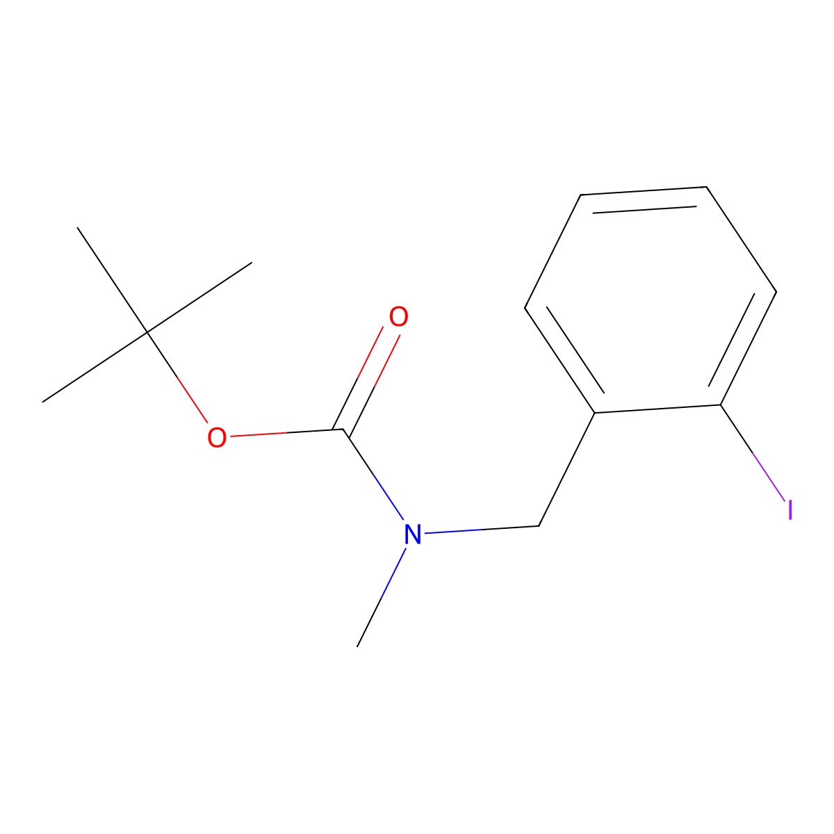 tert-Butyl 2-iodobenzyl(methyl)carbamate molecular structure, CAS 341970-35-2