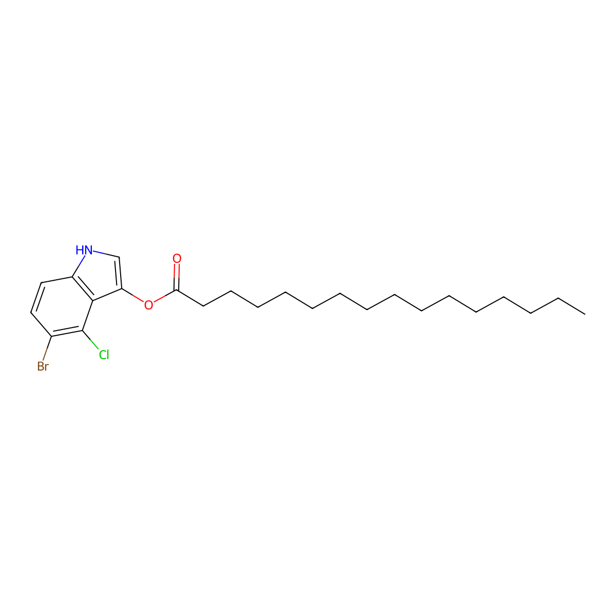 (5-bromo-4-chloro-1H-indol-3-yl) Hexadecanoate molecular structure, CAS 341972-98-3