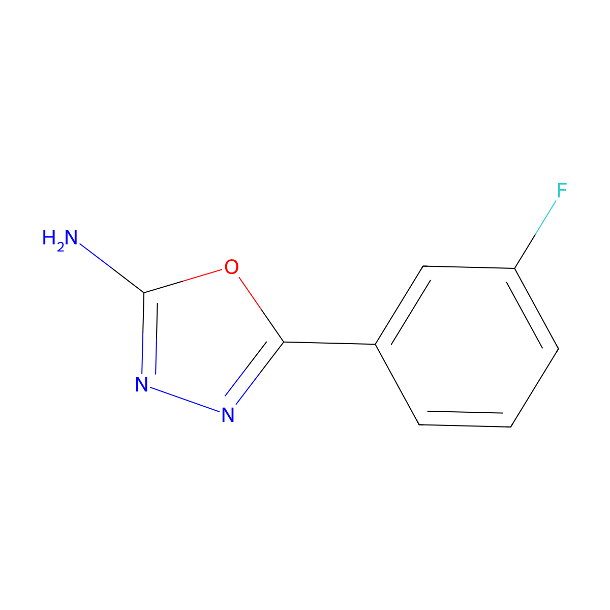 5-(3-Fluorophenyl)-1,3,4-oxadiazol-2-amine molecular structure, CAS 341978-66-3