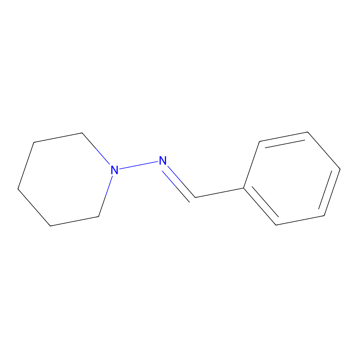 1-phenyl-N-(1-piperidyl)methanimine molecular structure, CAS 341979-32-6