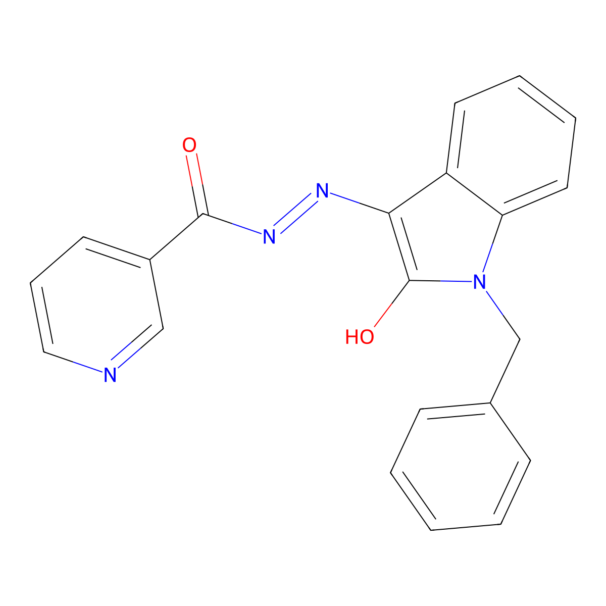 N-[(Z)-(1-benzyl-2-oxoindol-3-ylidene)amino]pyridine-3-carboxamide molecular structure, CAS 341984-24-5