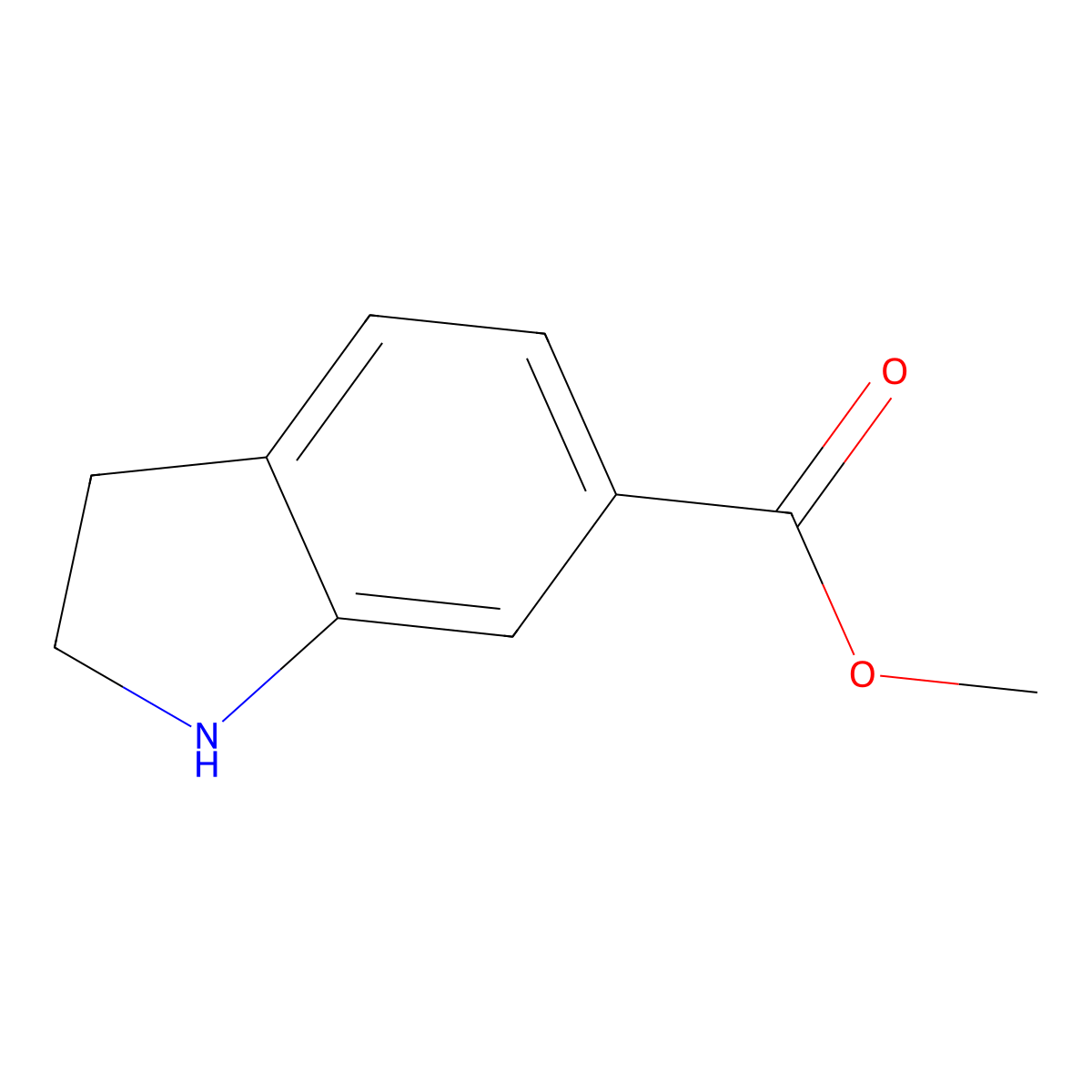 Methyl indoline-6-carboxylate molecular structure, CAS 341988-36-1