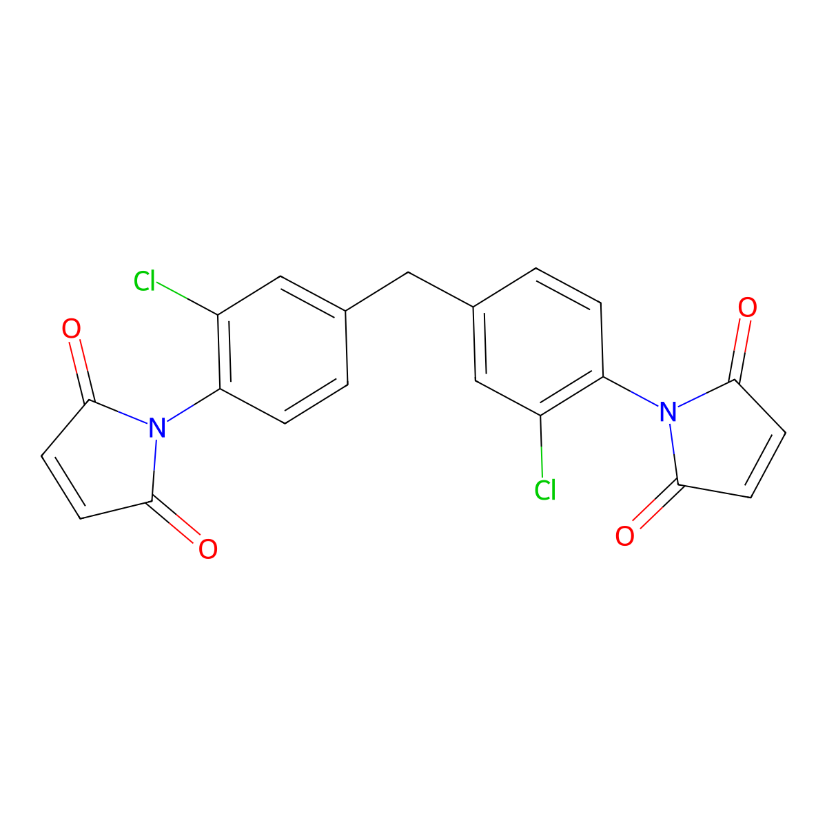 3,3'-Dichloro-4,4'-diphenylmethanedimaleimide molecular structure, CAS 34199-15-0