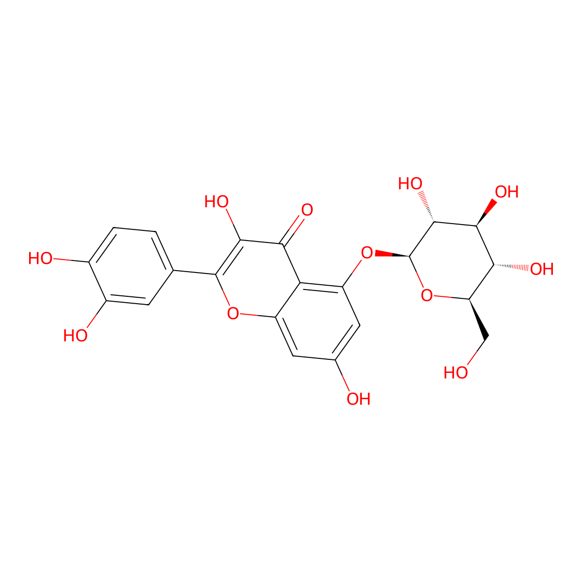 Quercetin 5-glucoside molecular structure, CAS 34199-21-8