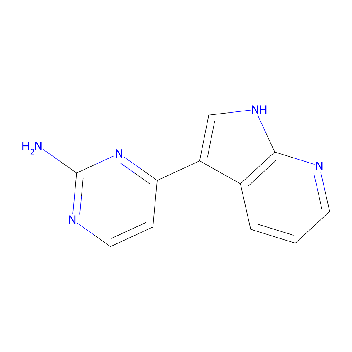 4-(1H-Pyrrolo[2,3-B]pyridin-3-YL)pyrimidin-2-amine molecular structure, CAS 341998-55-8