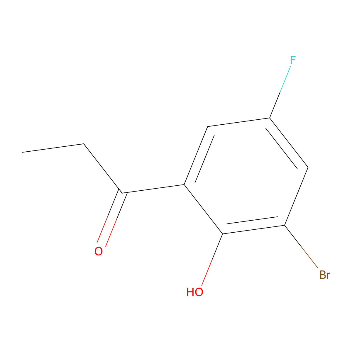 1-(3-Bromo-5-fluoro-2-hydroxyphenyl)propan-1-one molecular structure, CAS 342-16-5