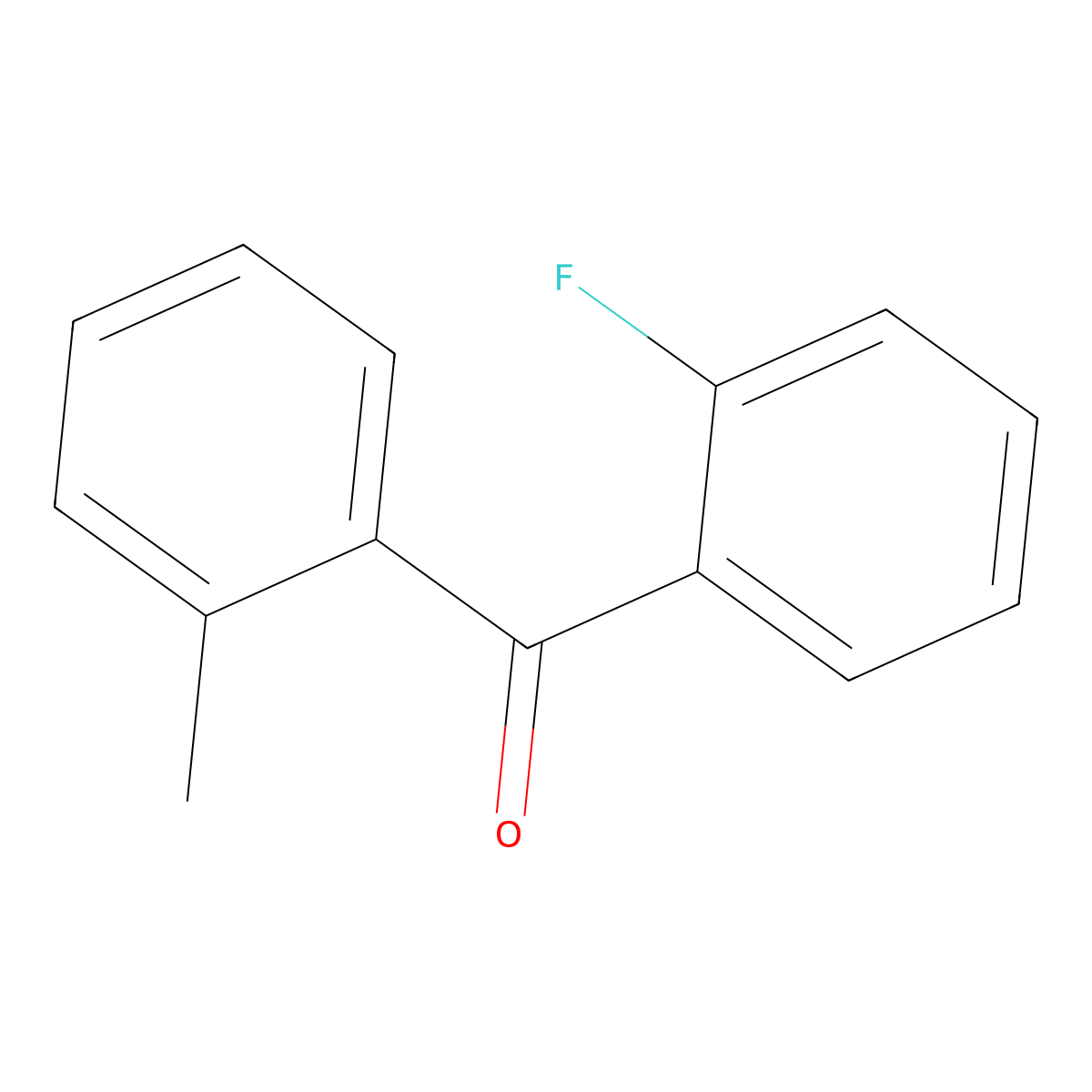 (2-Fluorophenyl)(2-methylphenyl)methanone molecular structure, CAS 342-22-3