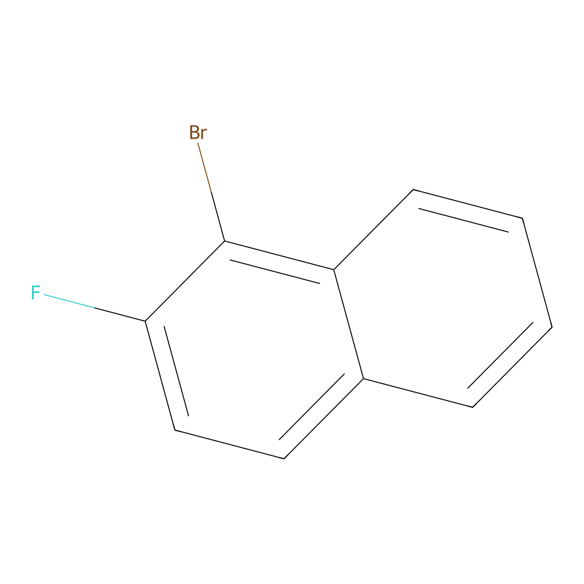 1-Bromo-2-fluoronaphthalene molecular structure, CAS 342-55-2