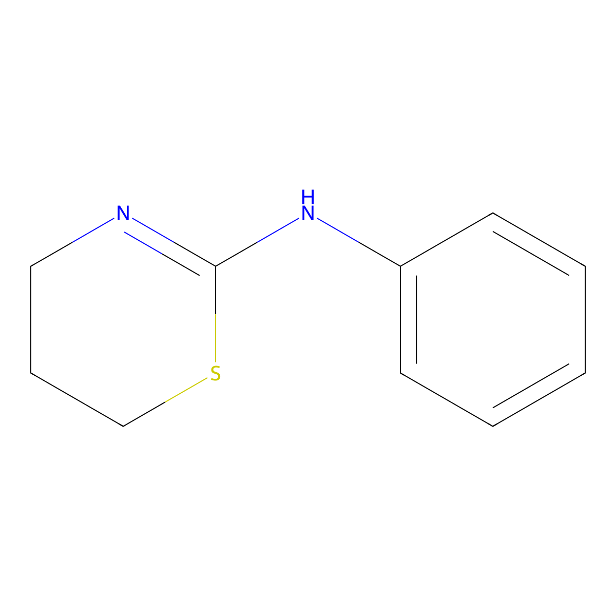 N-Phenyl-5,6-dihydro-4H-1,3-thiazin-2-amine molecular structure, CAS 3420-40-4