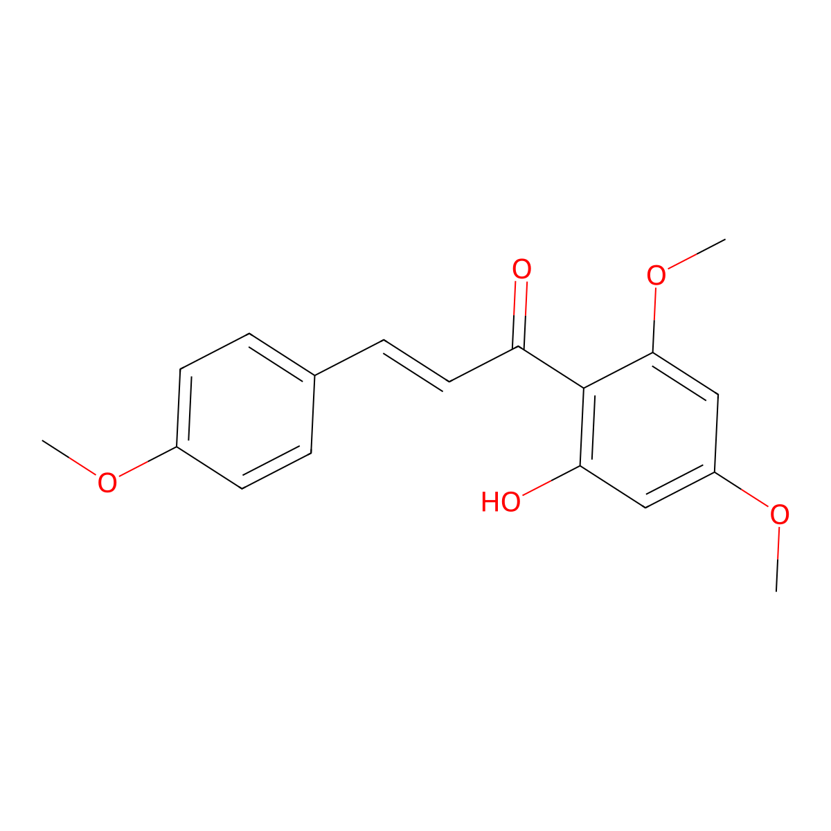 Flavokawain A molecular structure, CAS 3420-72-2