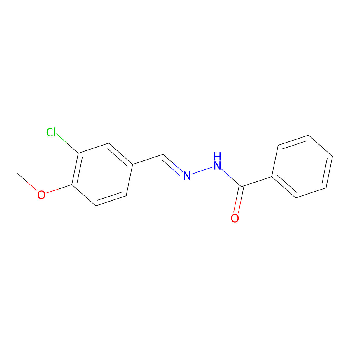 N'-[(E)-(3-chloro-4-methoxyphenyl)methylidene]benzohydrazide molecular structure, CAS 342002-68-0
