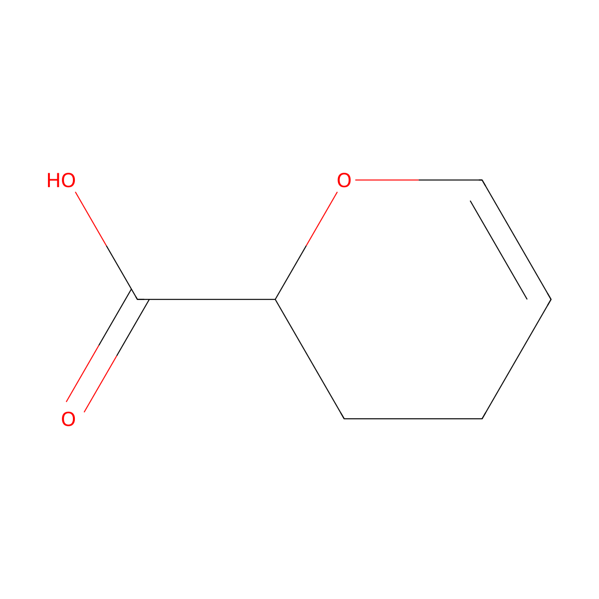 3,4-dihydro-2H-pyran-2-carboxylic acid molecular structure, CAS 34201-01-9