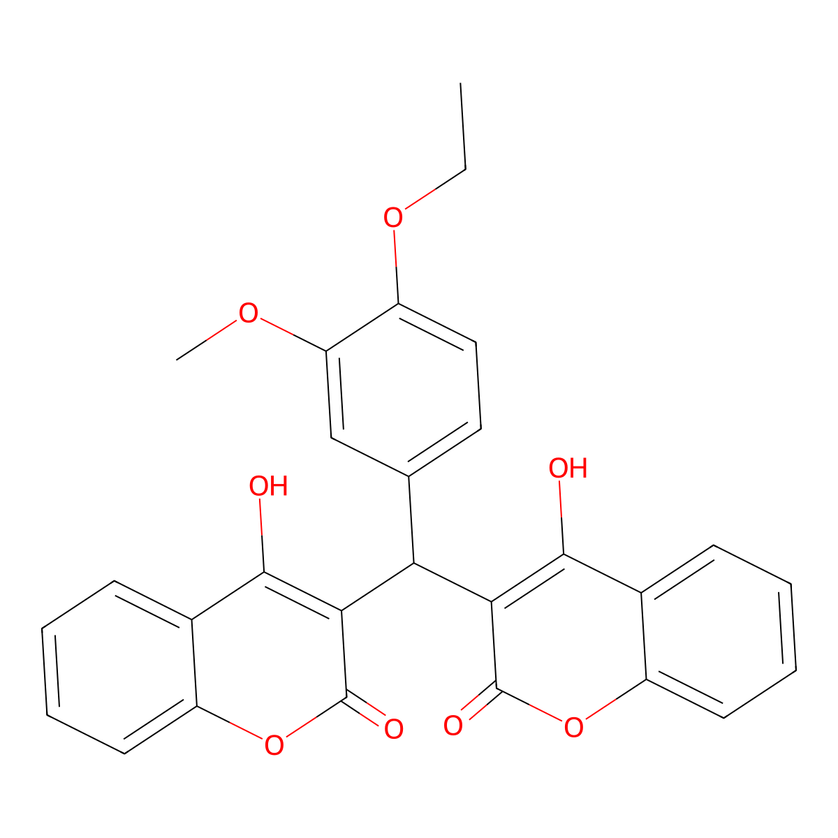 3-[(4-ethoxy-3-methoxyphenyl)(4-hydroxy-2-oxo-2H-chromen-3-yl)methyl]-4-hydroxy-2H-chromen-2-one molecular structure, CAS 342013-17-6