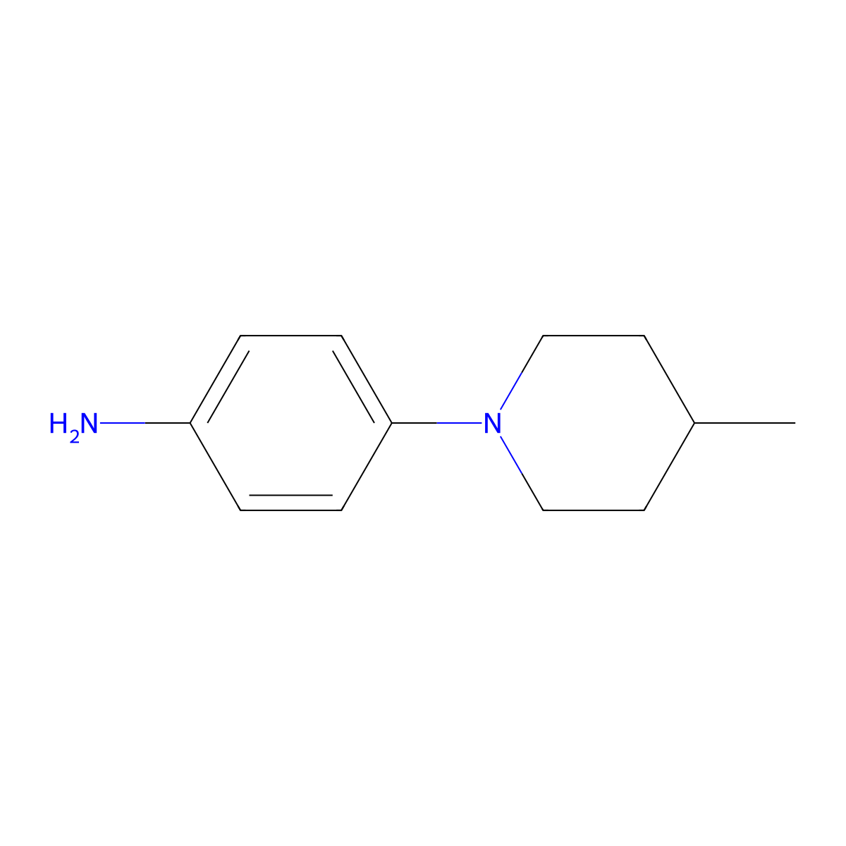 4-(4-Methylpiperidin-1-yl)aniline molecular structure, CAS 342013-25-6
