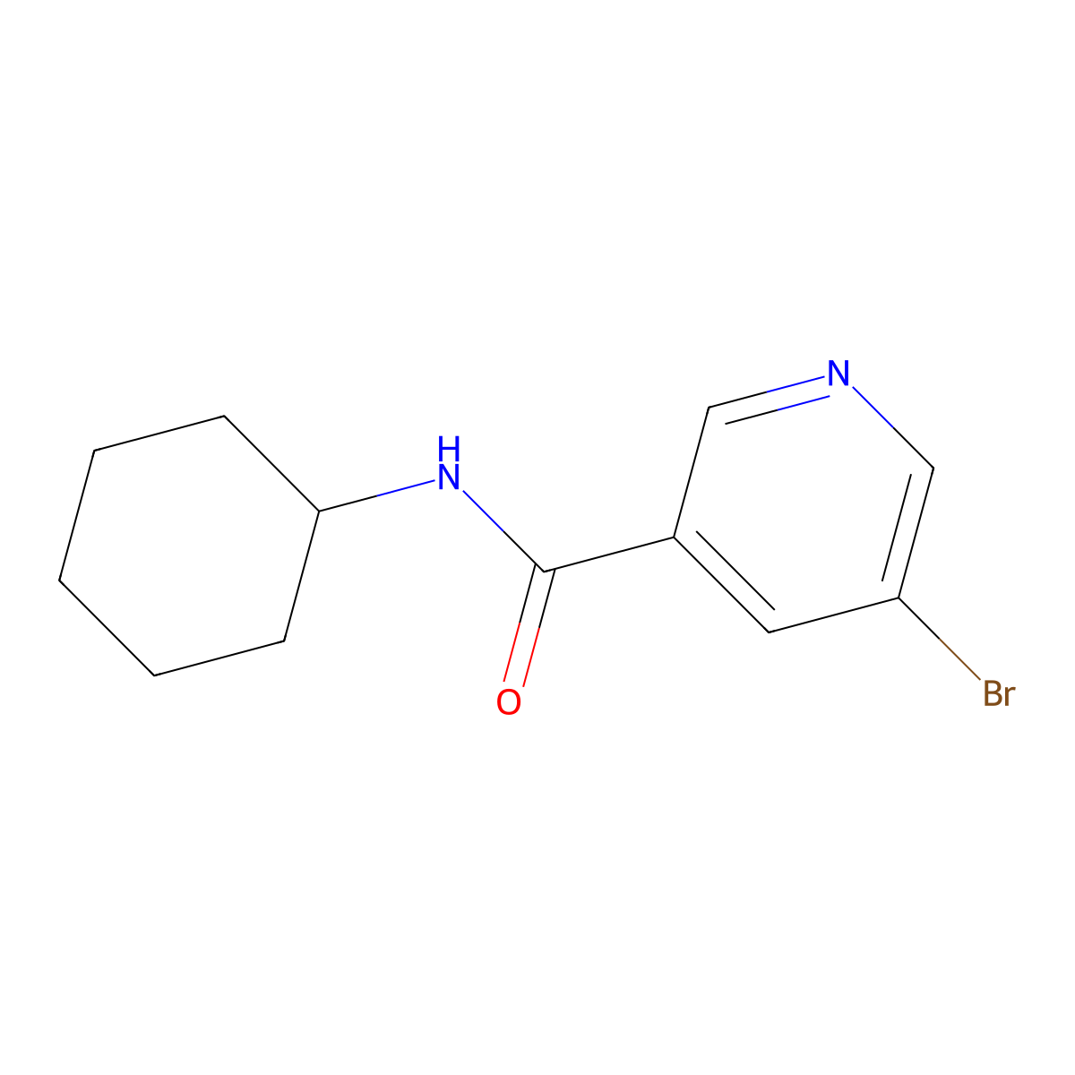 5-Bromo-N-cyclohexylnicotinamide molecular structure, CAS 342013-85-8