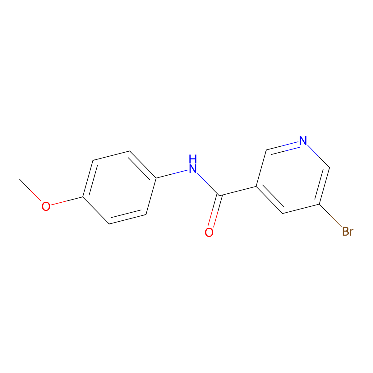 5-bromo-N-(4-methoxyphenyl)pyridine-3-carboxamide molecular structure, CAS 342013-89-2