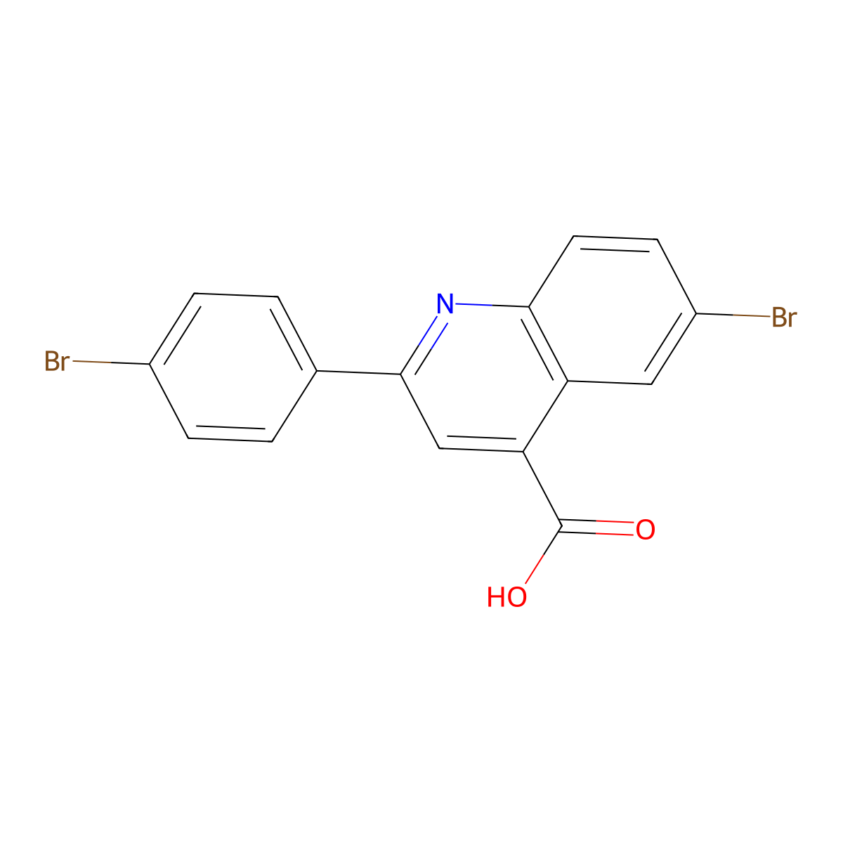 6-Bromo-2-(4-bromophenyl)quinoline-4-carboxylic acid molecular structure, CAS 342017-95-2