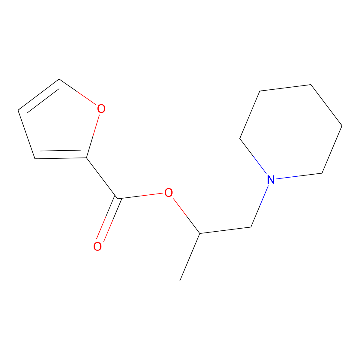 1-Methyl-2-(1-piperidinyl)ethyl 2-furoate molecular structure, CAS 342019-13-0