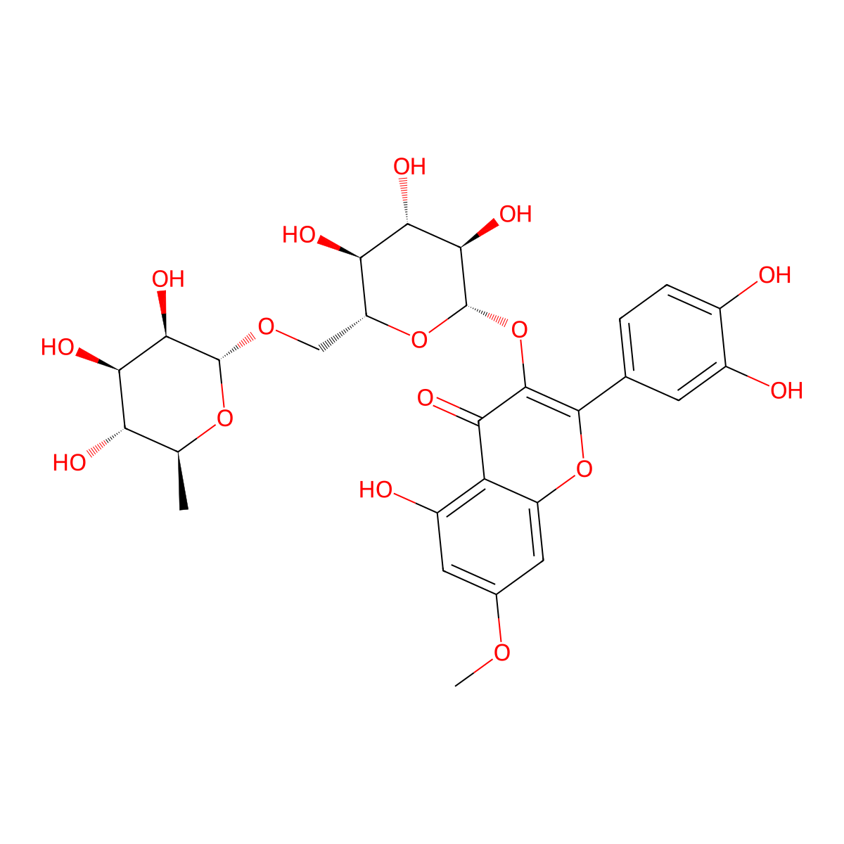 Rhamnetin 3-O-rutinoside molecular structure, CAS 34202-83-0