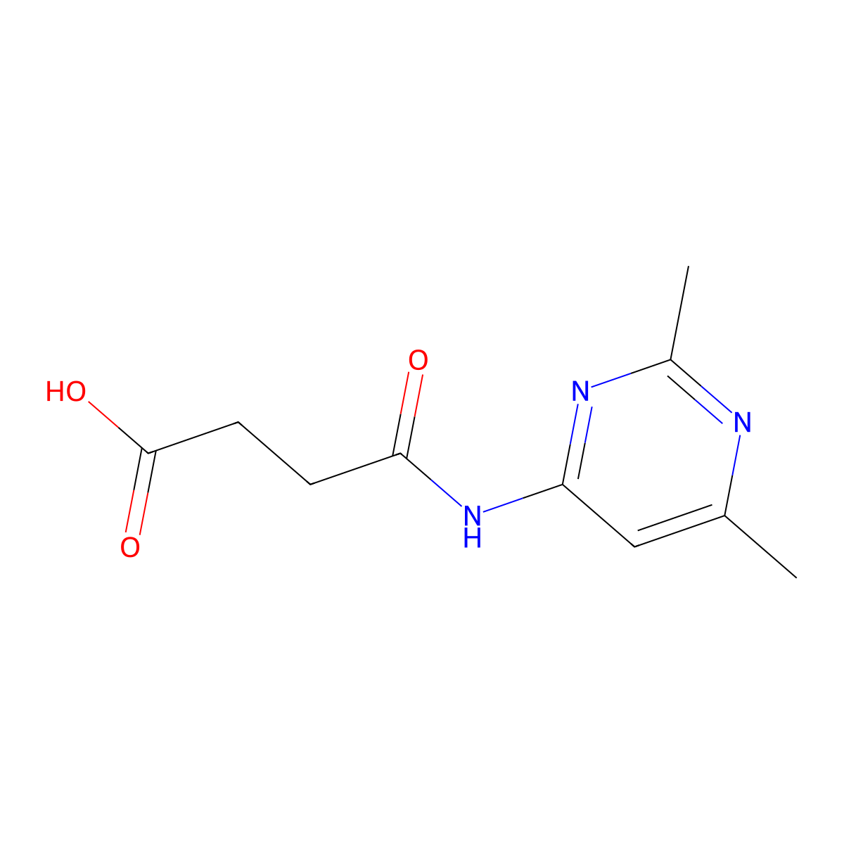 N-(2,6-Dimethyl-pyrimidin-4-yl)-succinamic acid molecular structure, CAS 342021-35-6