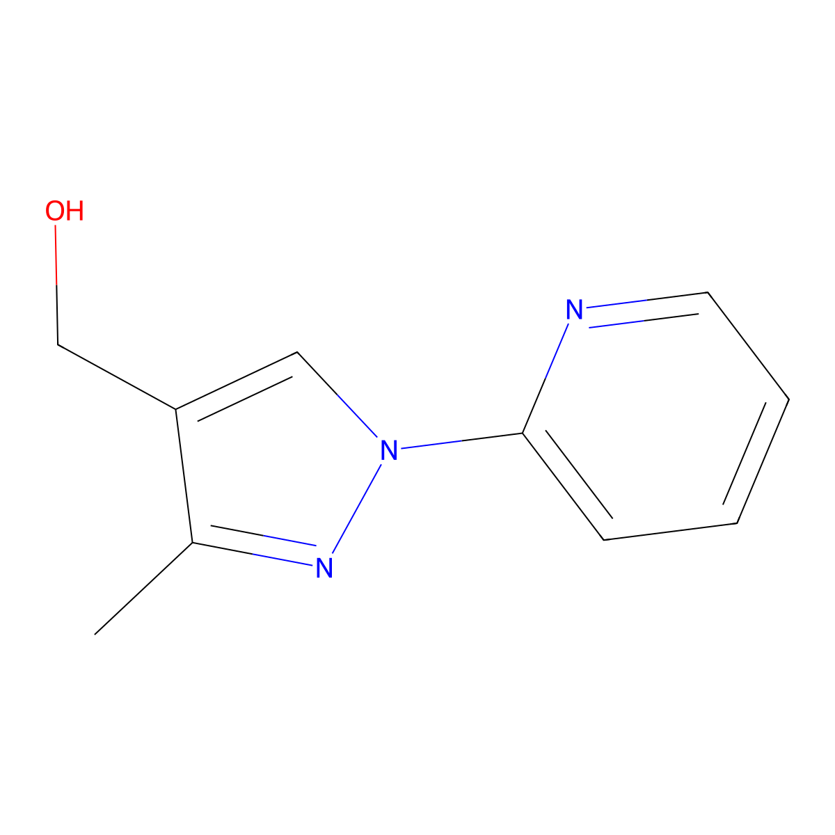 [3-Methyl-1-(pyridin-2-yl)-1H-pyrazol-4-yl]methanol molecular structure, CAS 342023-90-9