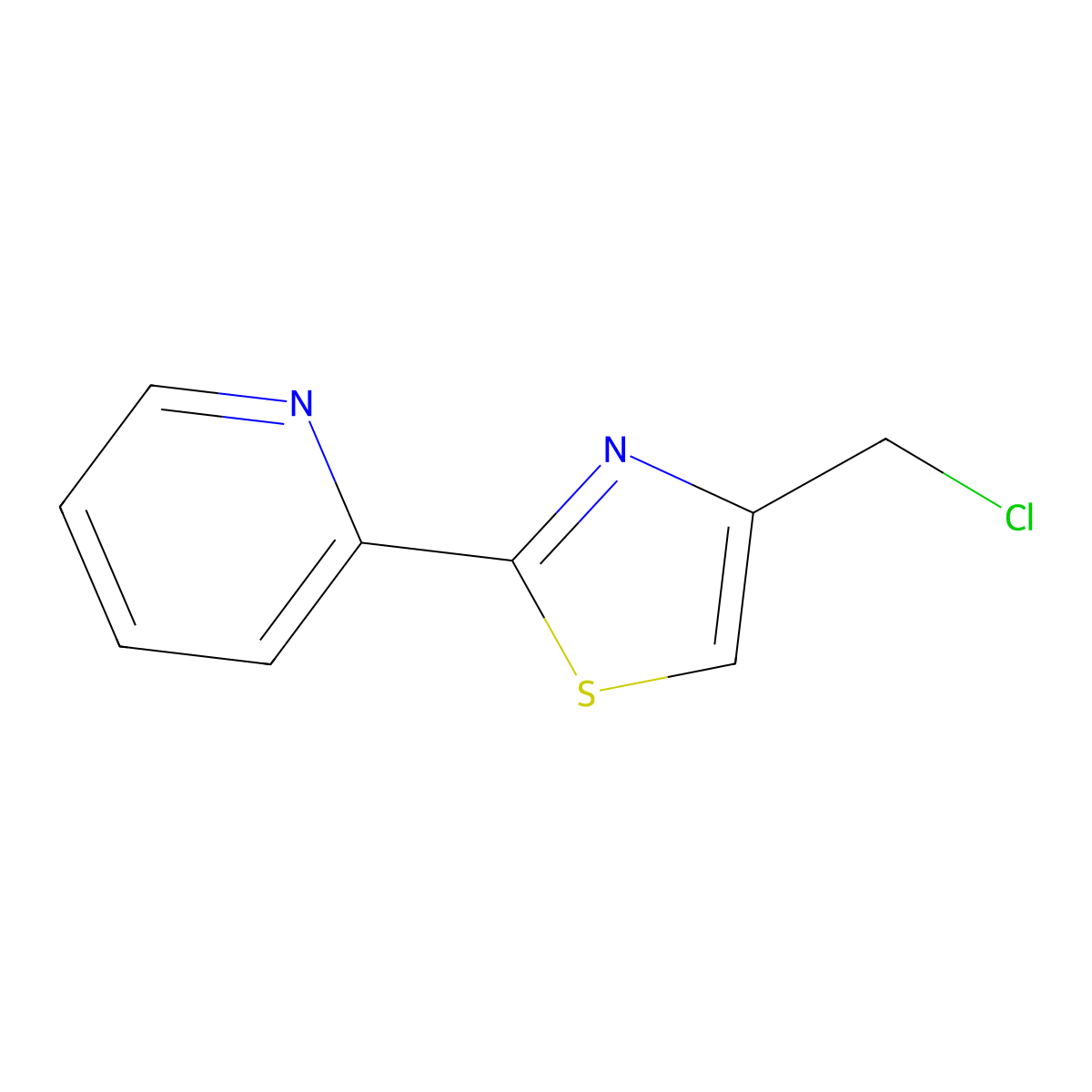 2-[4-(Chloromethyl)-1,3-thiazol-2-yl]pyridine molecular structure, CAS 342025-41-6
