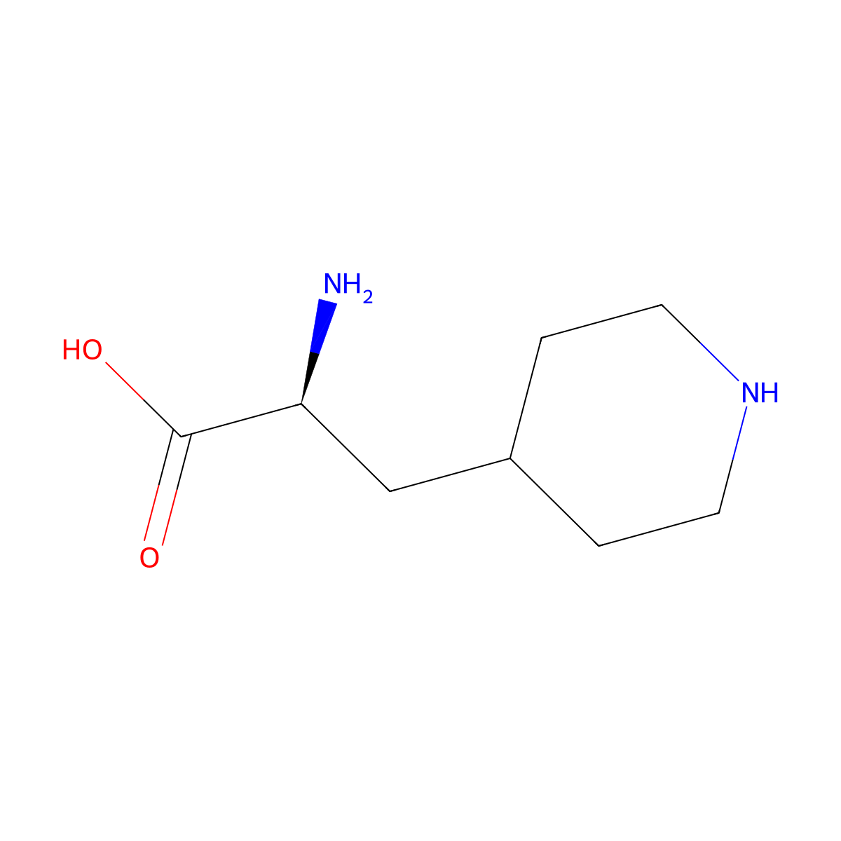 3-(4-Piperidinyl) alanine molecular structure, CAS 342036-77-5