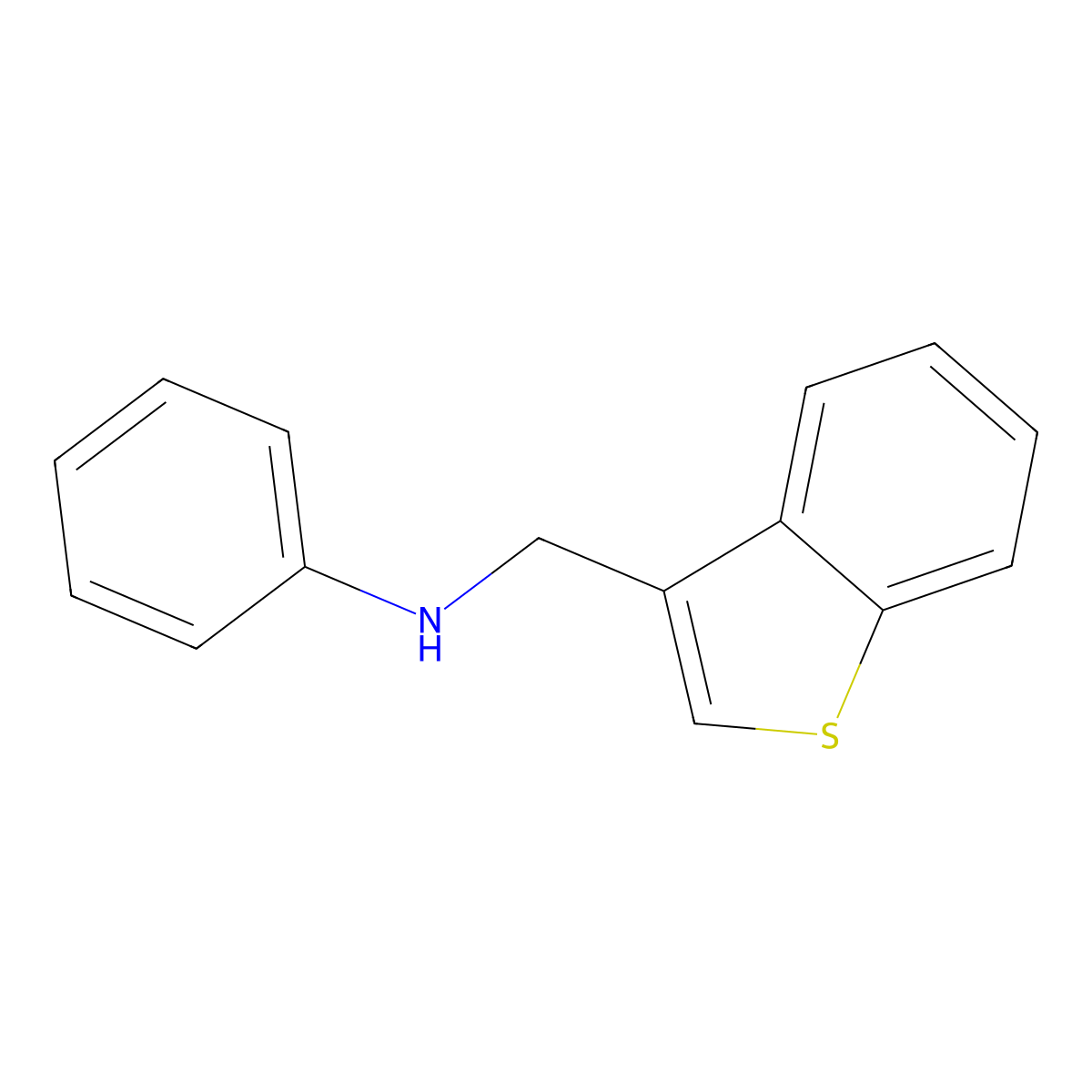 N-(1-benzothiophen-3-ylmethyl)aniline molecular structure, CAS 342042-92-6