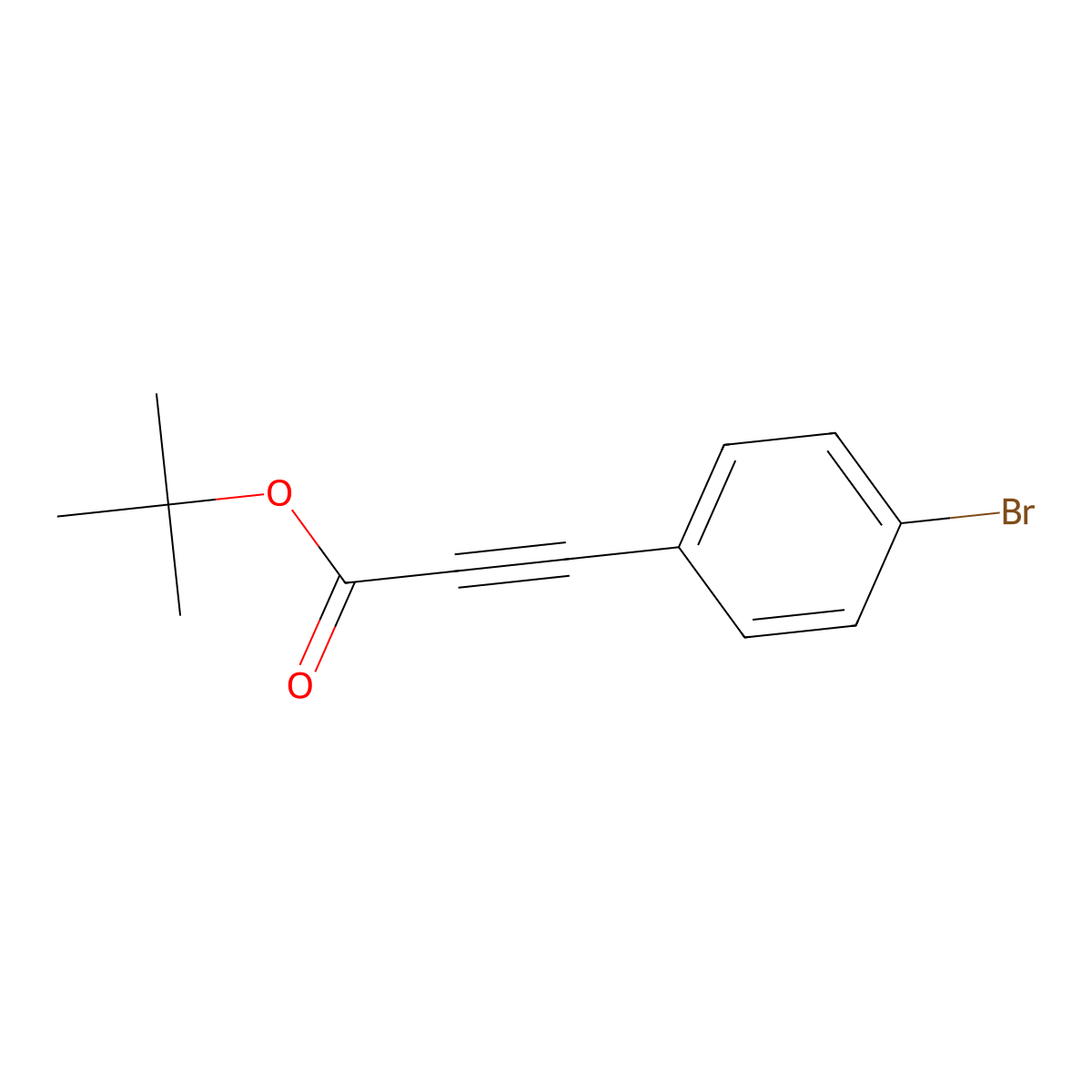 Tert-butyl 3-(4-bromophenyl)prop-2-ynoate molecular structure, CAS 342043-09-8