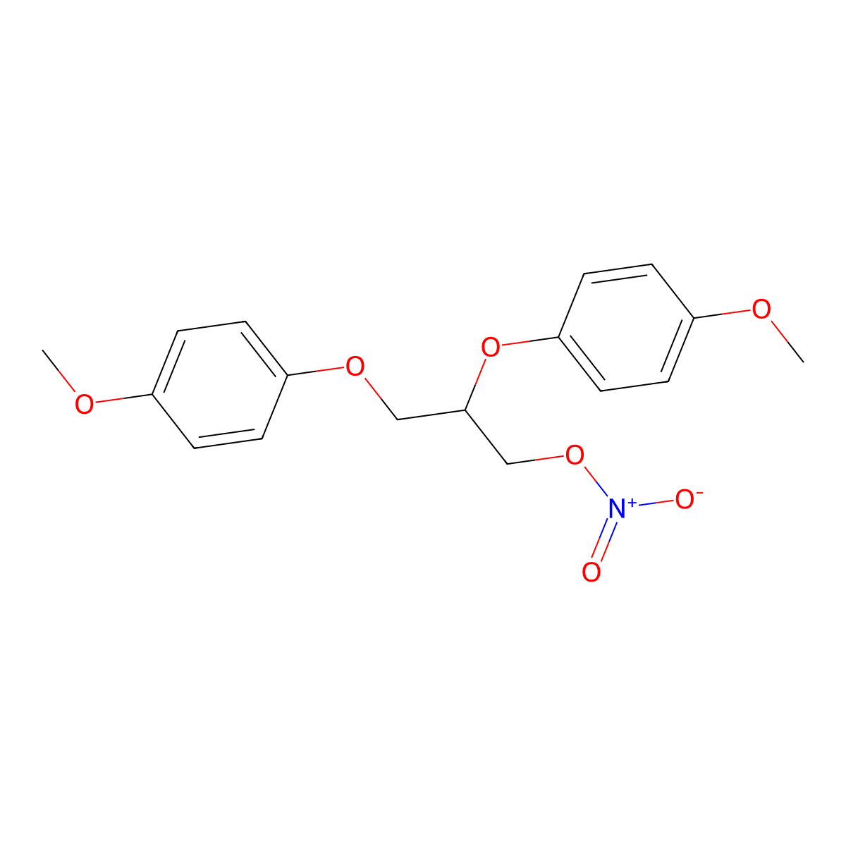 2,3-Bis(4-methoxyphenoxy)propyl nitrate molecular structure, CAS 342043-16-7
