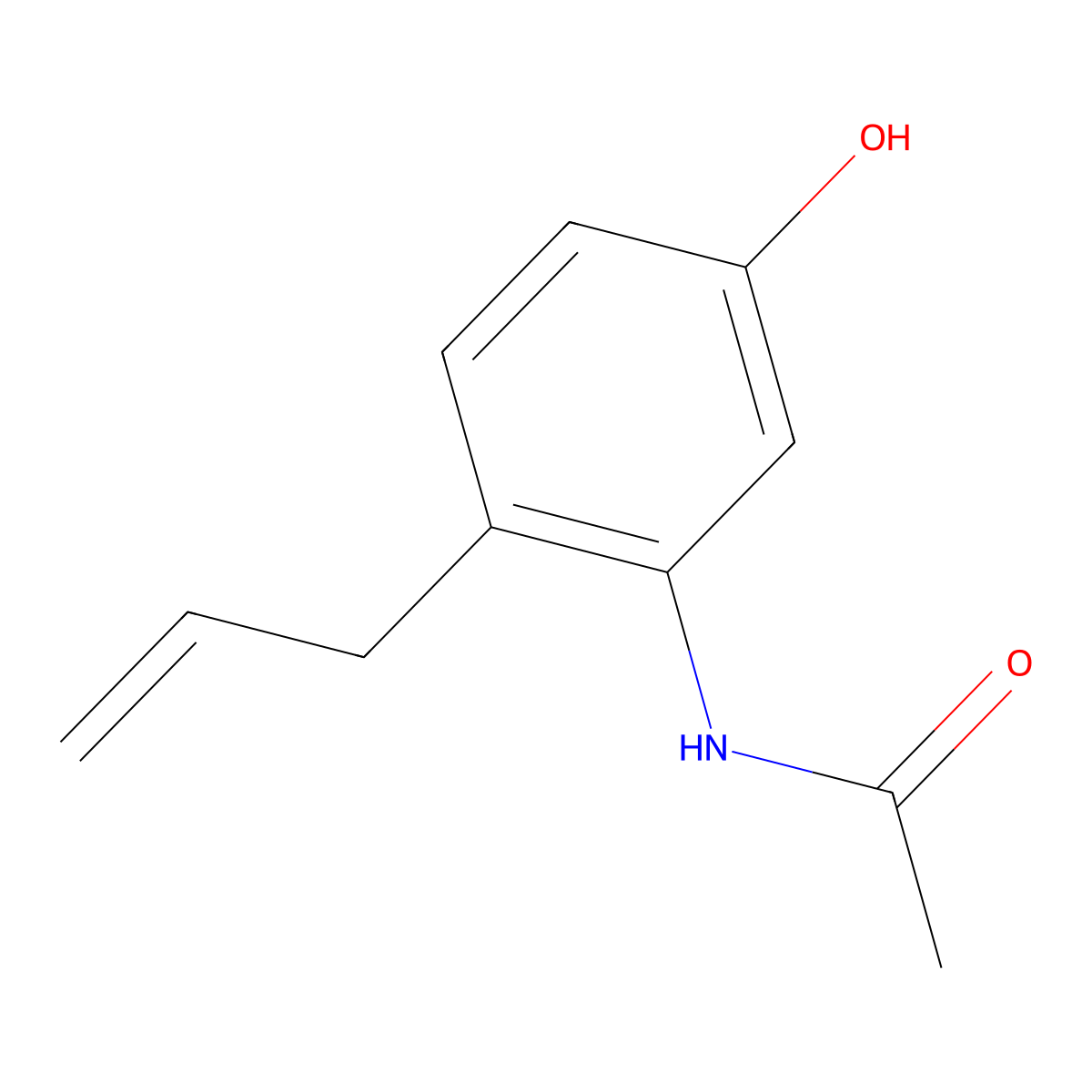 N-(2-allyl-5-hydroxyphenyl)acetamide molecular structure, CAS 342043-25-8