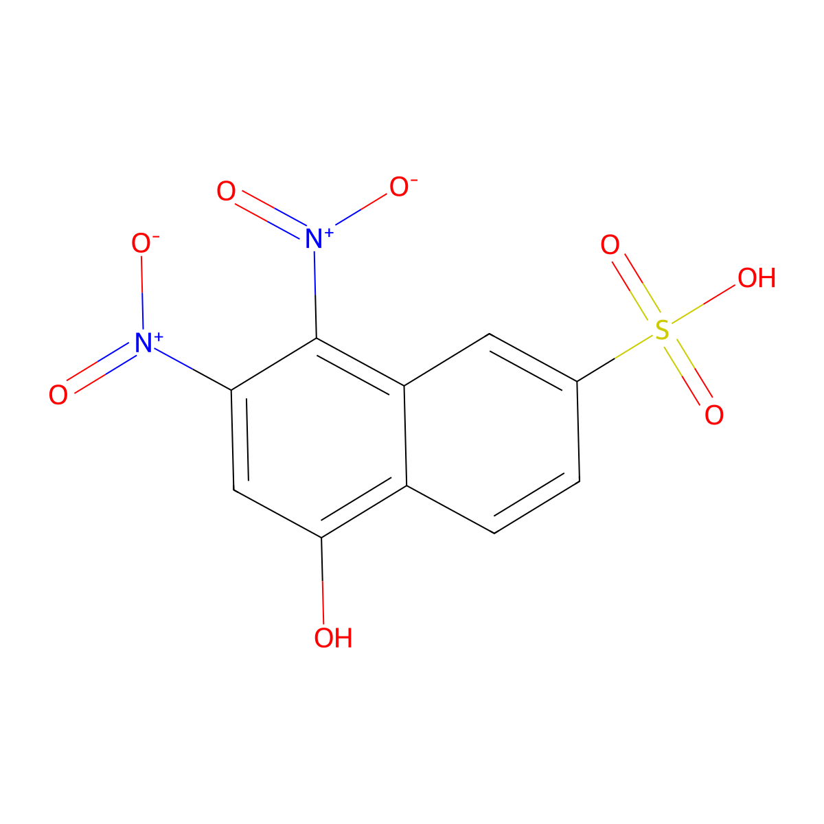 5-Hydroxy-7,8-bisnitro-2-naphthalenesulfonic acid molecular structure, CAS 342043-44-1